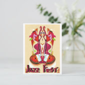 Jazz Fest Abstracte bas1 Briefkaart (Staand voorkant)