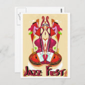 Jazz Fest Abstracte bas1 Briefkaart (Voorkant / Achterkant)