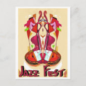 Jazz Fest Abstracte bas1 Briefkaart (Voorkant)