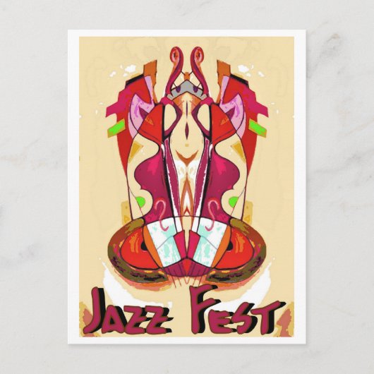 Jazz Fest Abstracte bas1 Briefkaart (Voorkant)