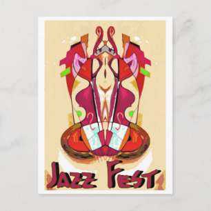 Jazz Fest Abstracte Bass1 Briefkaart