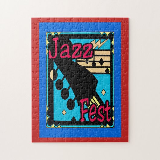 Jazz Fest Abstracte muziekinstrumenten Legpuzzel (Verticaal)