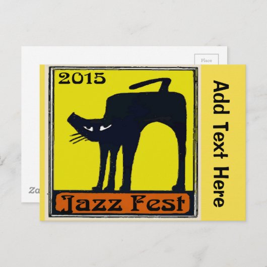 Jazz fest Black Cat 2015 Briefkaart (Voorkant / Achterkant)