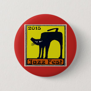 Jazz fest Black Cat 2015 Ronde Button 5,7 Cm