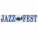 Jazz Fest Blauwe Hoorn & Letters Staand Fotobeeldje<br><div class="desc">Jazz Fest Blue Horn & Letters Blue Letter Street Tegels</div>