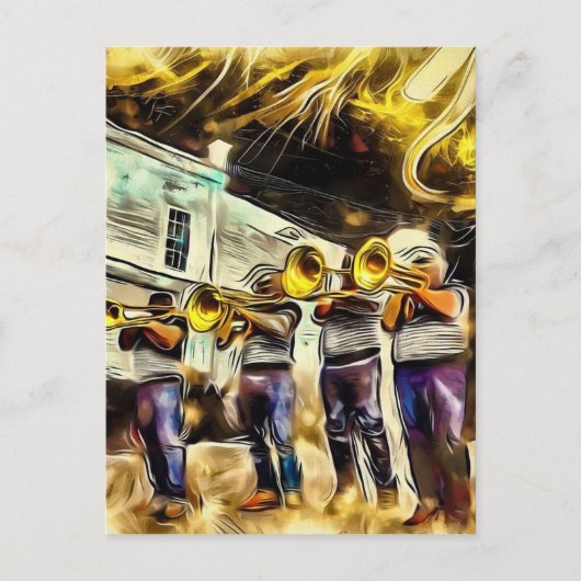 Jazz Fest Block Party Briefkaart (Voorkant)