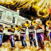 Jazz Fest Block Party Briefkaart