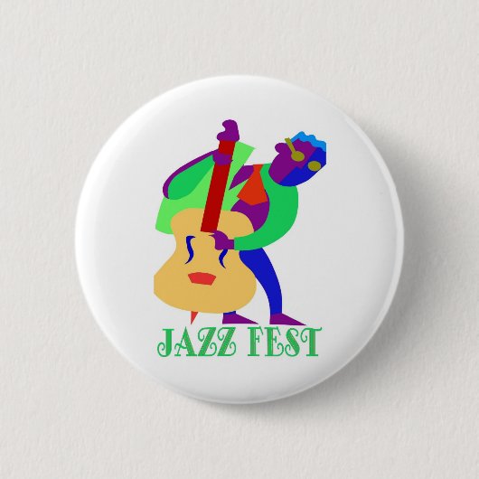 Jazz Fest Blues Man Ronde Button 5,7 Cm (Voorkant)