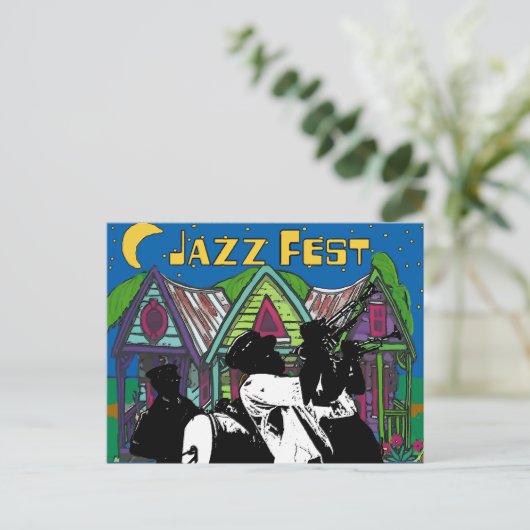 Jazz Fest Brass Band Briefkaart (Staand voorkant)
