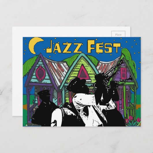Jazz Fest Brass Band Briefkaart (Voorkant / Achterkant)