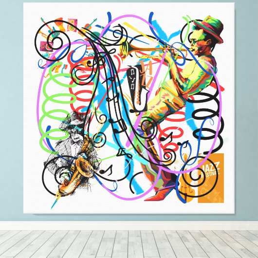Jazz Fest Canvas Afdruk (Insitu (Houten vloer))