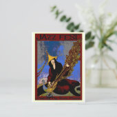 Jazz Fest Creëer My Ewn Music Lute Player Briefkaart (Staand voorkant)