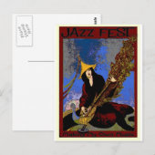 Jazz Fest Creëer My Ewn Music Lute Player Briefkaart (Voorkant / Achterkant)