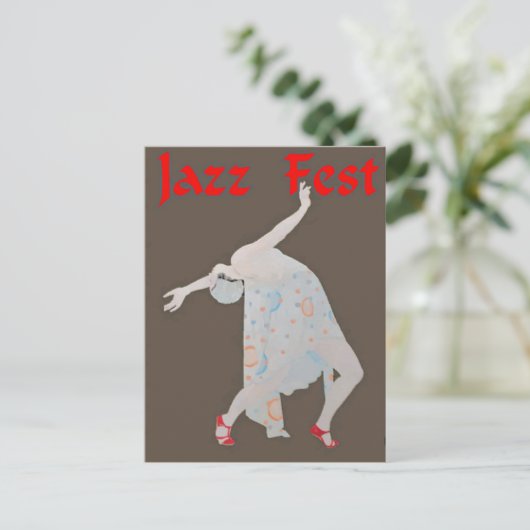 Jazz Fest Dancer 3 Briefkaart (Staand voorkant)