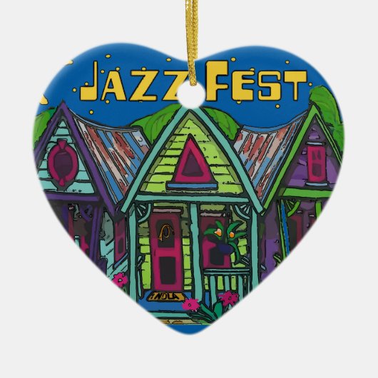 Jazz Fest House Ceramic Ornament (Voorkant)