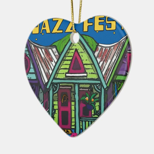 Jazz Fest House Keramisch Ornament (Links)