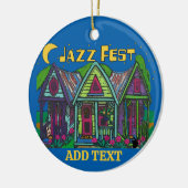 Jazz Fest Houses Ceramic Ornament (Links)