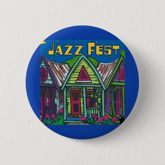 Jazz fest Houses Ronde Button 5,7 Cm (Voorkant)