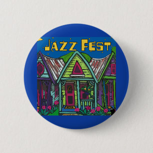 Jazz fest Houses Ronde Button 5,7 Cm