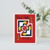 Jazz Fest Japanse Print Abstract Briefkaart (Staand voorkant)