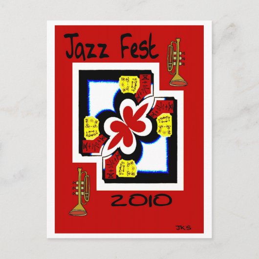 Jazz Fest Japanse Print Abstract Briefkaart (Voorkant)
