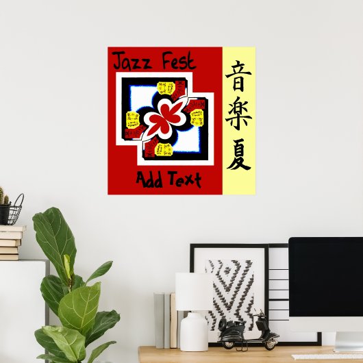 Jazz Fest Kanji, voeg tekst toe, Poster (Thuiskantoor)