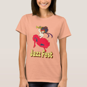Jazz Fest Lady met Horn T-shirt