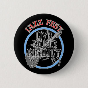 Jazz fest Live Music Black Ronde Button 5,7 Cm