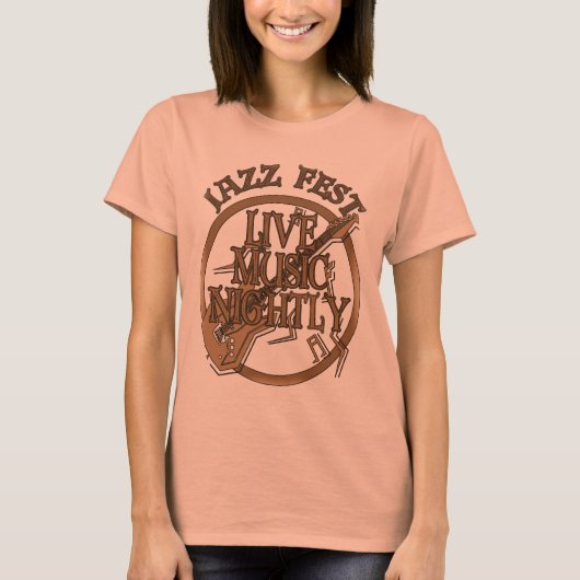 Jazz fest Live Music Sepia T-shirt (Voorkant)