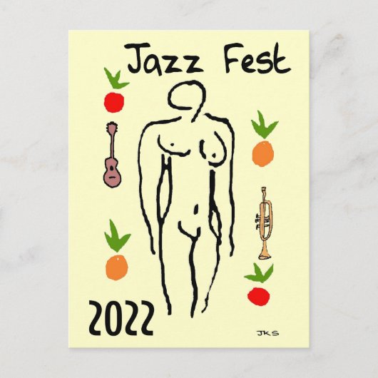 Jazz Fest Matisse Style Briefkaart (Voorkant)