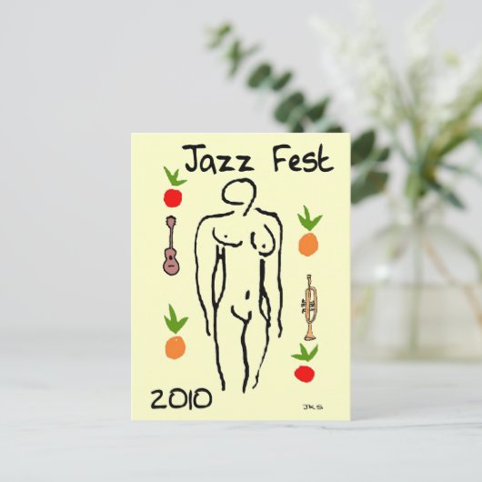 Jazz Fest Matisse Style Briefkaart (Staand voorkant)