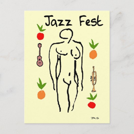 Jazz Fest Matisse Style Briefkaart (Voorkant)