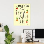 Jazz Fest Matisse Style, voeg tekst toe Poster (Thuiskantoor)