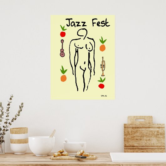 Jazz Fest Matisse Style, voeg tekst toe Poster (Keuken)