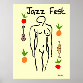 Jazz Fest Matisse Style, voeg tekst toe Poster