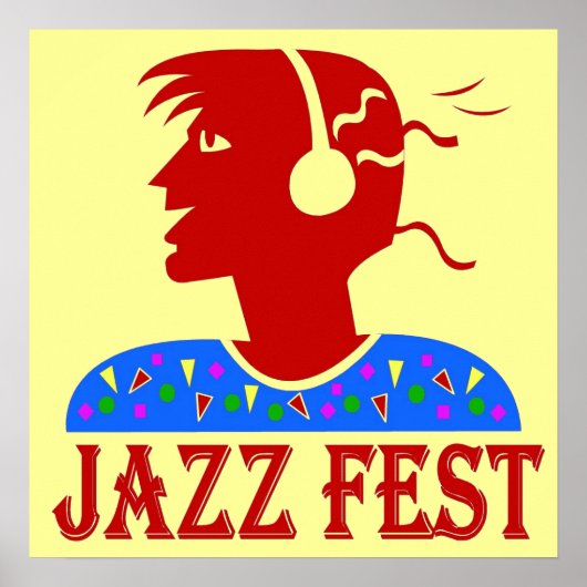Jazz fest Music Head Poster (Voorkant)