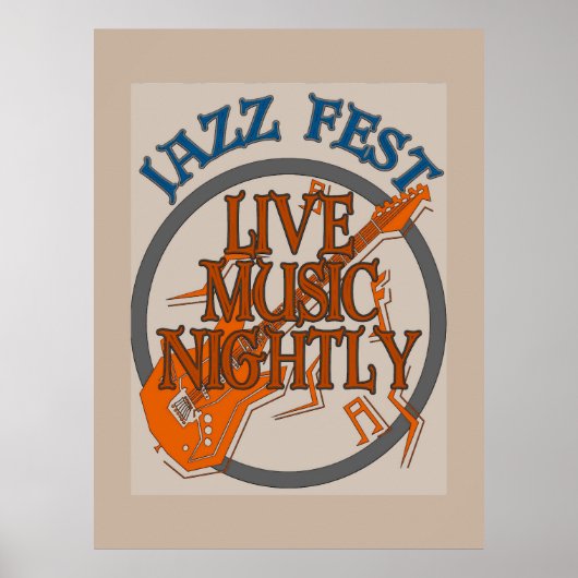 Jazz Fest Music Night, voeg tekst toe Poster (Voorkant)
