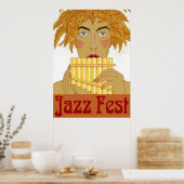 Jazz Fest Pan op Flute Poster (Keuken)