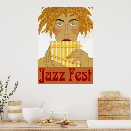 Jazz Fest Pan op Flute Poster (Keuken)
