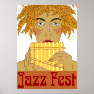 Jazz Fest Pan op Flute Poster