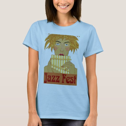 Jazz Fest Pan op Flute T-shirt (Voorkant)