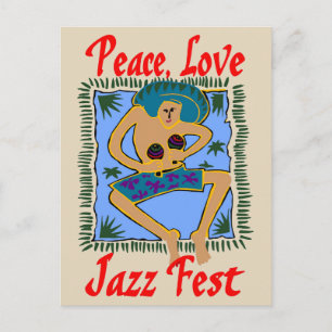 Jazz Fest, Peace Love, Rasta Man Briefkaart