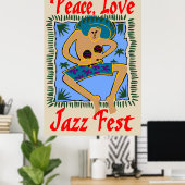 Jazz Fest, Peace Love, Rasta Man Poster (Thuiskantoor)