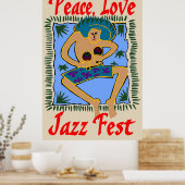 Jazz Fest, Peace Love, Rasta Man Poster (Keuken)
