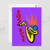 Jazz Fest Sax Briefkaart (Voorkant / Achterkant)