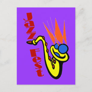 Jazz Fest Sax Briefkaart