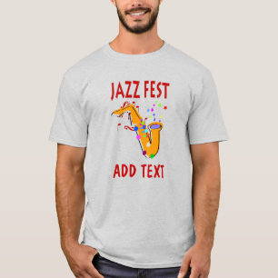 Jazz Fest Sax, naam toevoegen T-shirt