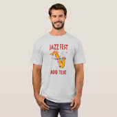 Jazz Fest Sax, naam toevoegen T-shirt (Voorkant volledig)