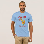 Jazz Fest Sax, voeg naam toe T-shirt (Voorkant volledig)