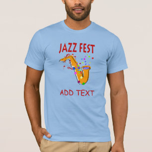 Jazz Fest Sax, voeg naam toe T-shirt